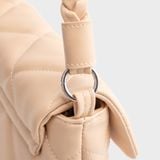  Túi Yuumy ( Thời trang nữ chần chỉ ô vuông cá tính size 24 - Túi đeo vai da Seasand YN255HA ) - Hồng dâu 