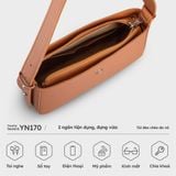  Túi Yuumy ( Thời trang nữ size 23 - Túi đeo chéo da YN170D ) Màu đen 
