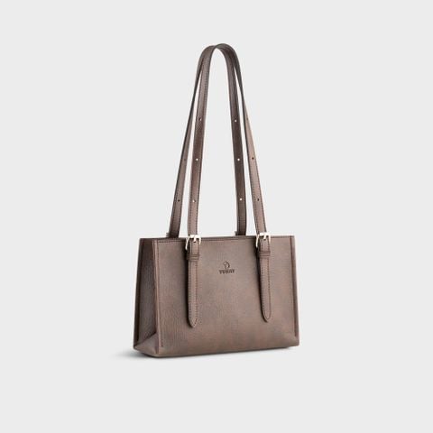 Túi Yuumy ( Thời trang nữ kiểu dáng thanh lịch size 24 - Túi đeo chéo da Bergen YN269N ) - Nâu