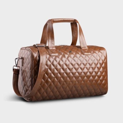 Túi du lịch họa tiết chần chỉ cỡ lớn YUUMY Sesand YMTR5N màu nâu