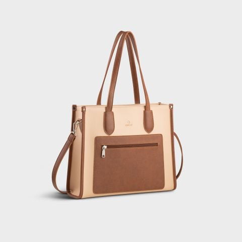 Túi Yuumy ( Thời trang nữ công sở classic - Túi xách da Bergen YTX60K ) - Kem