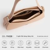  Túi Yuumy ( Thời trang nữ  size 24 - Túi đeo chéo da Seasand YN228K ) - Kem 