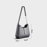  Túi xách nhỏ da nữ phối khóa trang trí Yuumy Seasand YN205D màu đen 