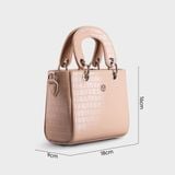  Túi Yuumy ( Thời trang nữ cỡ trung - Túi xách da cá sấu lady Verein YTX31K ) Màu kem 