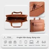  Túi xách nữ công sở đựng vừa A4 dáng ngang tote Yuumy YTX33N Màu nâu 