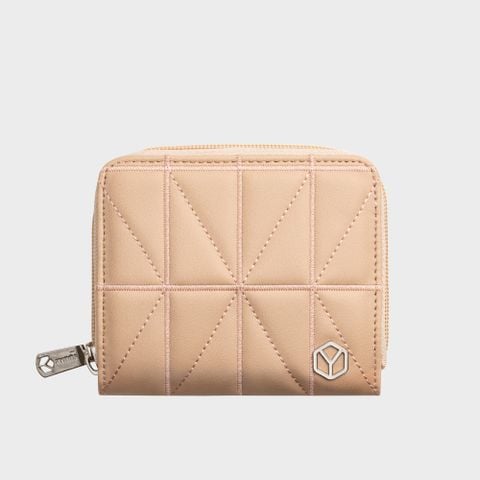 Ví da nữ cầm tay thiết kế chần chỉ sang trọng Yuumy Seasand YV111K màu kem