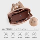  Balo Yuumy ( Thời trang nữ phối ngăn - Balo da Seasand YBA102D ) - Đen 