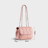  Túi đeo chéo da nữ thiết kế dây đeo phối xích cá tính Yuumy Seasand YN212HP màu hồng phấn 