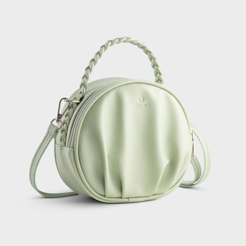 Túi đeo chéo da nữ nhún dáng tròn Yuumy Seasand YN264XN màu xanh ngọc
