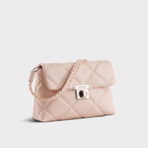 Túi đeo vai da nữ chần chỉ cá tính Yuumy Seasand YN255HA màu hồng dâu
