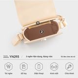  Túi Yuumy (Thời trang nữ dáng đứng - Túi đeo chéo da YN293D) màu đen 