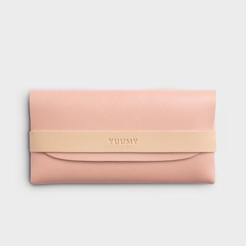 Ví Yuumy (Thời trang nữ tiện lợi đựng mắt kính - Ví da Ripple YV121HP) màu hồng phấn