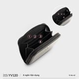  Ví Yuumy (Thời trang nữ dáng cầm tay nhỏ gọn - Ví da Smooth YV120D) màu đen 