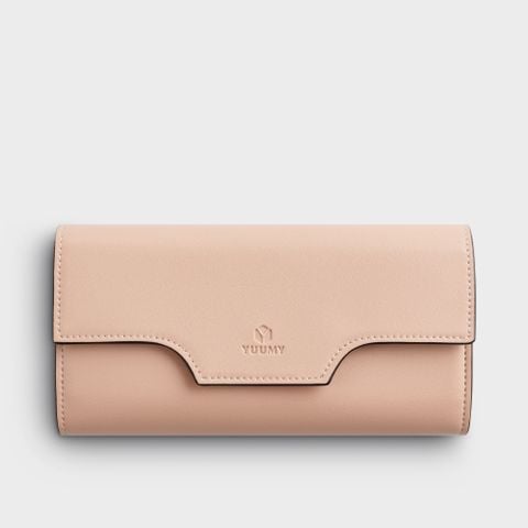 Ví cầm tay nữ nắp gập cách điệu YUUMY Seasand YV55K màu kem