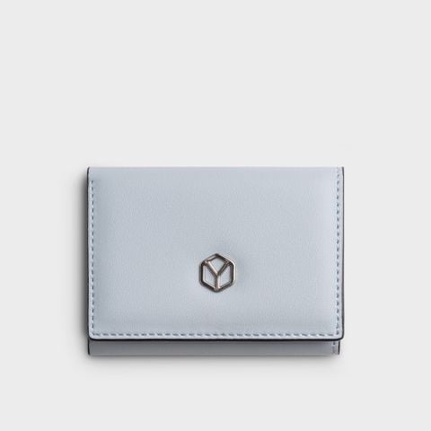 Ví da nữ cầm tay gấp 3 nữ tính Yuumy Seasand YV106XA màu xanh nhạt