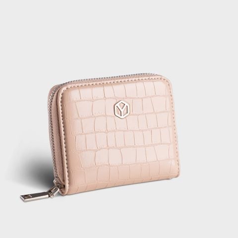 Ví da nữ cầm tay mini khóa kéo Yuumy YV84K Màu kem