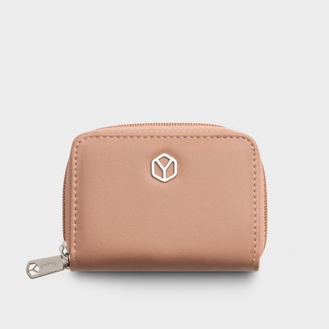 Ví da nữ mini cầm tay nhiều ngăn Yuumy Seasand YV110HD màu hồng đất