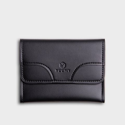  Ví Yuumy (  Thời trang nữ dáng ngắn - Ví da Mellow YV40D )  đen 