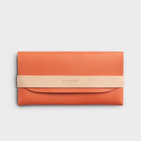 Ví Yuumy (Thời trang nữ tiện lợi đựng mắt kính - Ví da Ripple YV121C) màu cam