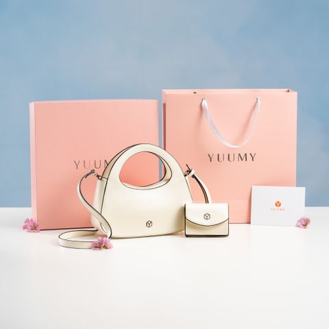 Hộp quà Nâng Niu - Bộ quà tặng túi xách YUUMY YHQ01TT màu trắng ngọc trai