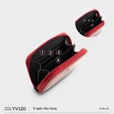  Ví Yuumy (Thời trang nữ dáng cầm tay nhỏ gọn - Ví da Smooth YV120DO) màu đỏ 