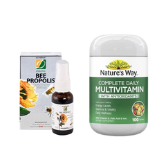 Combo Tăng Đề Kháng, Bổ Sung Vitamin Tổng Hợp, Bảo Vệ Hệ Hô Hấp Nature's Way Multivitamin & Xịt Keo Ong David Health