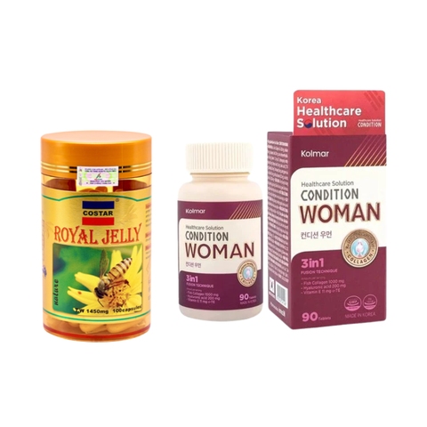 Combo Kolmar Woman Và Costar Sữa Ong Chúa Hỗ Trợ Ngăn Lão Hóa, Cải Thiện Sức Khỏe Làn Da