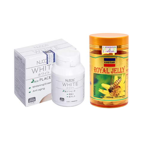 Combo Nucos White Và Costar Sữa Ong Chúa Hỗ Trợ Trắng Da, Cải Thiện Làn Da Cho Nữ