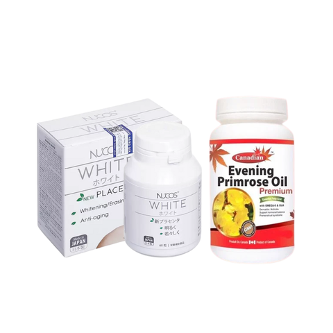 Combo Nucos White Và David Health Hoa Anh Thảo Trắng Da, Điều Hòa Nội Tiết Cho Nữ