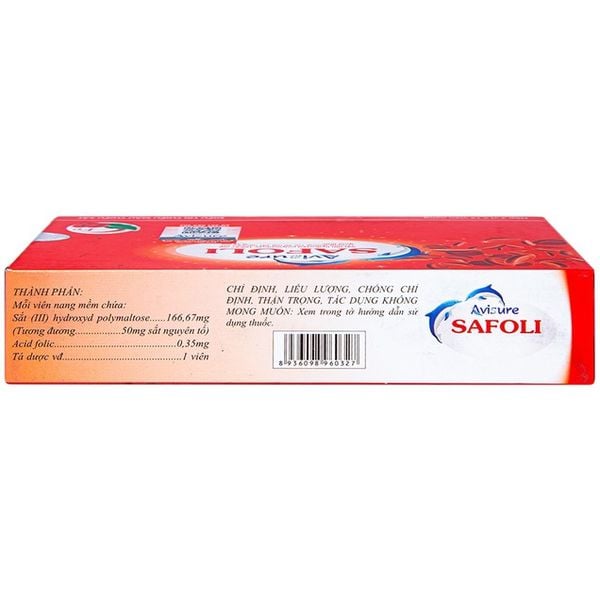 Avisure Safoli Viên Uống Bổ Sung Sắt Và Acid Folic Cho Bầu Hộp 60 Viên