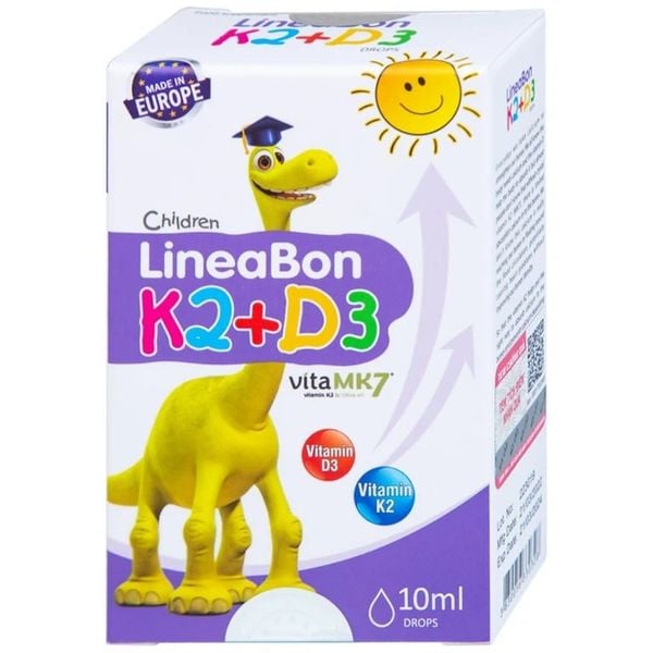 Lineabon K2 + D3 Dung Dịch Bổ Sung Vitamin Giúp Bé Ngủ Ngon, Tăng Chiều Cao Chai 10ml