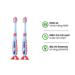 Brushbaby Bộ 2 Bàn Chải Đánh Răng Flossbrush Cho Bé Đang Thay Răng Sữa Màu Từ 3 - 6 Tuổi