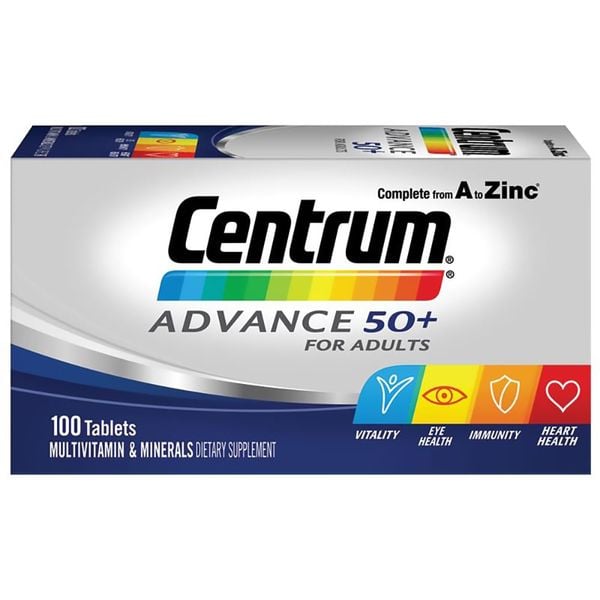 Centrum Viên Uống Bổ Sung Vitamin Tổng Hợp Cho Người Lớn Tuổi Advance 50+ For Adults 100 viên