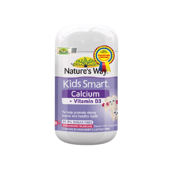 Nature’s Way Viên Uống Bổ Sung Canxi Kids Smart Calcium + Vitamin D3 Burstlets 50 Viên