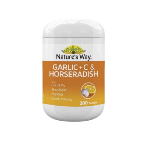 Nature's Way Viên Uống Phòng Cảm Cúm Garlic, C & Horseradish  200 Viên