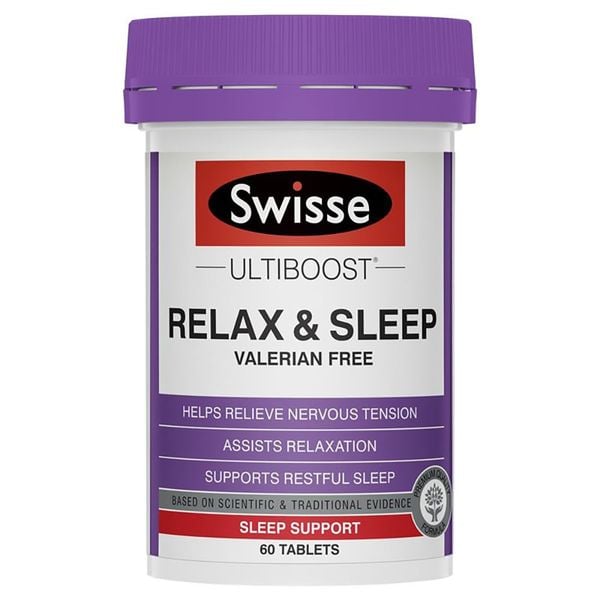 Swisse Viên Uống Hỗ Trợ Cải Thiện Giấc Ngủ Relax & Sleep 60 Viên