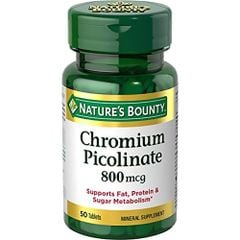 Nature's Bounty Viên Uống Hỗ Trợ Kiểm Soát Lượng Đường Chromium Picolinate 800mcg 50 Viên