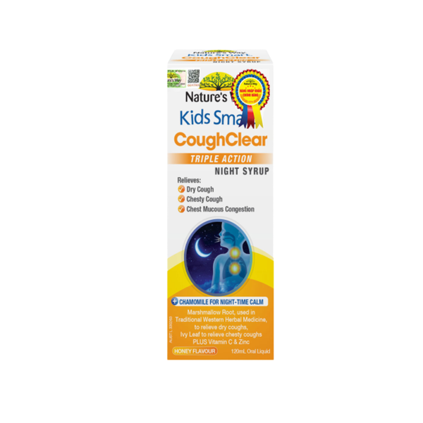 Nature's Way Siro Hỗ Trợ Giảm Ho Có Đờm Cho Bé Cough Clear Triple Action Night Syrup 120ml