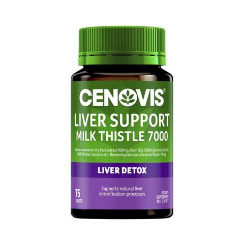 Cenovis Viên Uống Chiết Suất Từ Cây Sữa Kế 7000mg Hỗ Trợ Chức Năng Gan Liver Support Milk Thistle 75 Viên