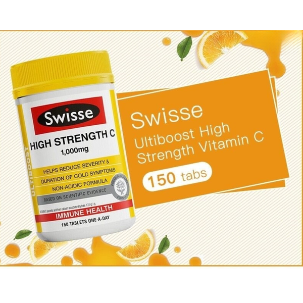 Swisse Viên Uống Bổ Sung Vitamin C 1000mg Ultiboost High Strength C 150 Viên