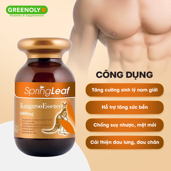 SpringLeaf Viên Uống Tăng Cường Sinh Lý Kangaroo Essence 6000mg 120 Viên