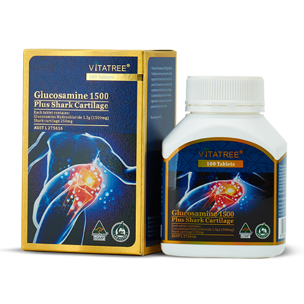 Vitatree Viên Uống Hỗ Trợ Xương Khớp Công Thức Mới Glucosamine Sụn Cá Mập 1500mg 100 Viên
