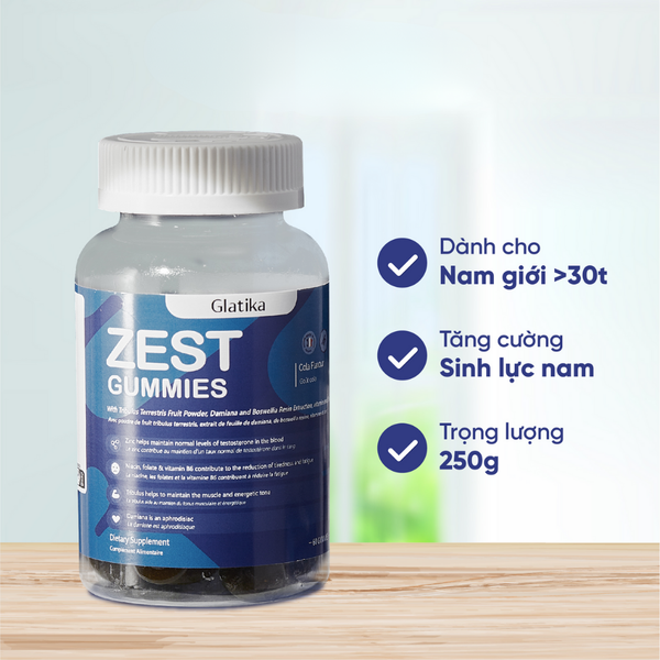 Glatika Zest Gummies Kẹo Hỗ Trợ Tăng Cường Sinh Lý Nam