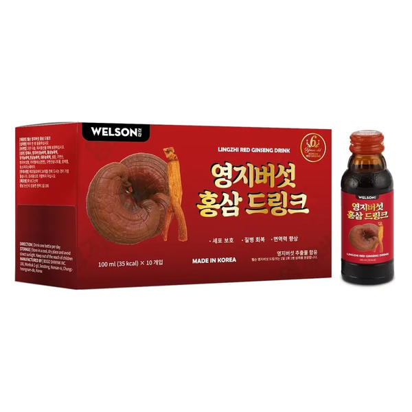 Welson Nước Uống Hồng Sâm Linh Chi Lingzhi Red Ginseng 10 Chai