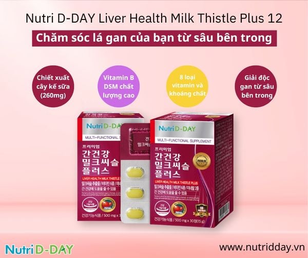 Nutri D-Day Viên Uống Bổ Gan, Thải Độc PREMIUM Liver Health Milk Thistle 30 Viên