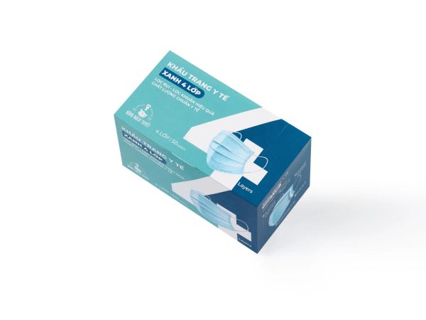 Bông Bạch Tuyết Khẩu Trang Người Lớn 4 Lớp Hộp 50 Cái