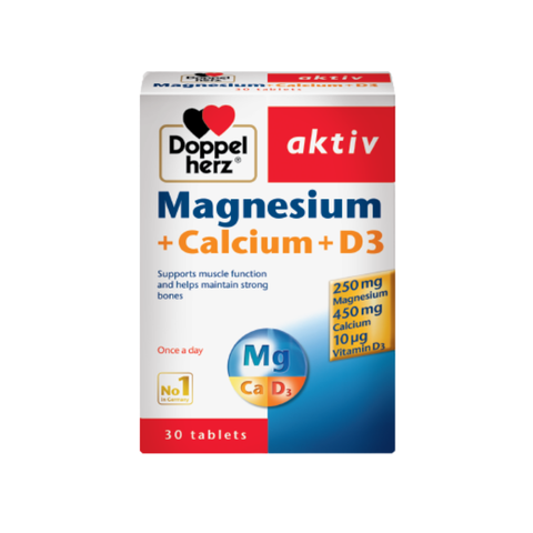 Doppelherz Viên Uống Hỗ Trợ Xương Khớp Magnesium + Calcium + D3 30 viên