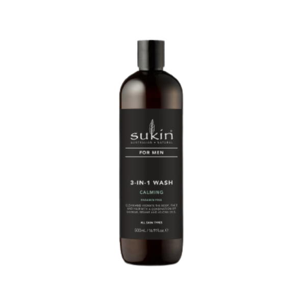 Sukin Sữa Tắm Dịu Êm Sang Trọng 3 Trong 1 Dành Cho Nam For Men 3 - in - 1 Wash Calming 500ml