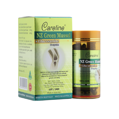Careline Viên Chiết Xuất Vẹm New Zealand Green Mussel & Glucosamine Hỗ Trợ Xương Khớp 30 Viên