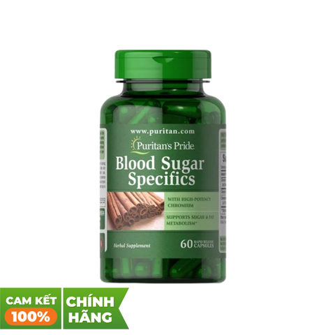 Puritan's Pride Viên Uống Hỗ Trợ Tiểu Đường Blood Sugar Specifics 60 Viên